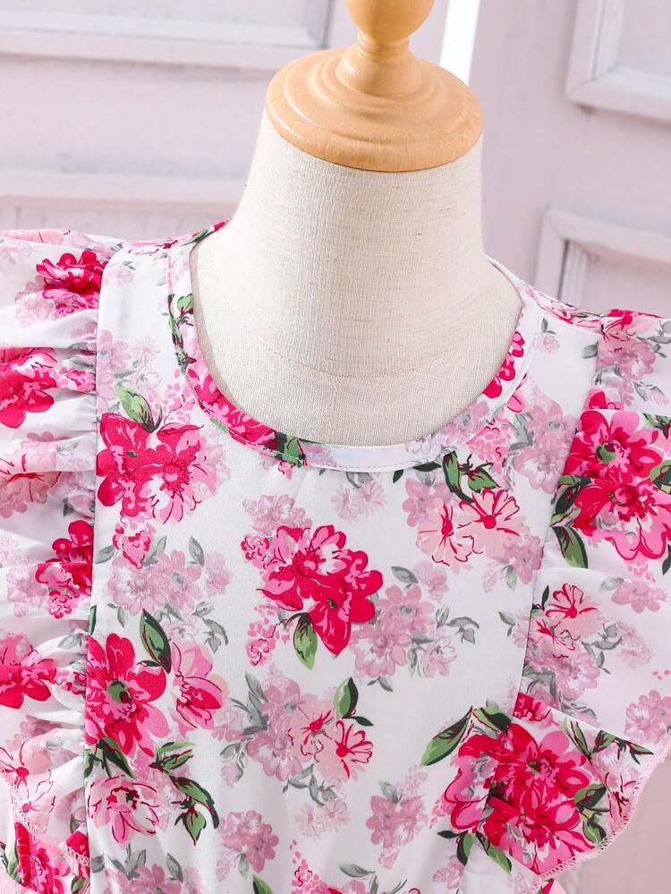 Niren Enterprise Pink Ocean Net Flair Baby Frock for Kids Girl