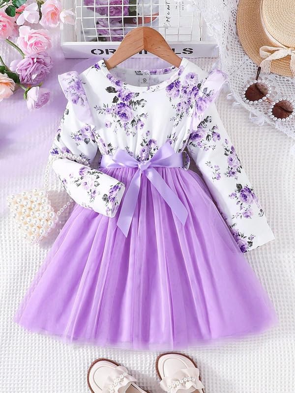 Niren Enterprise Girls Modal and net Fabric Full Sleeve Knee Length Frock