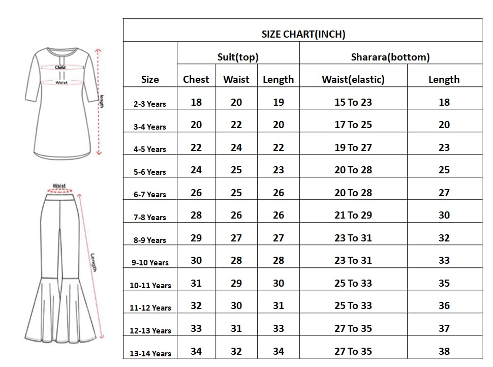 White Button Kid's Georgette Sharara Suit