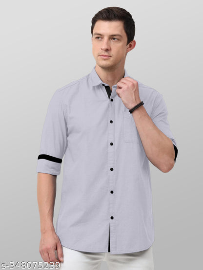 FTX Men's Solid Regular Spread Collar Blue Shirts