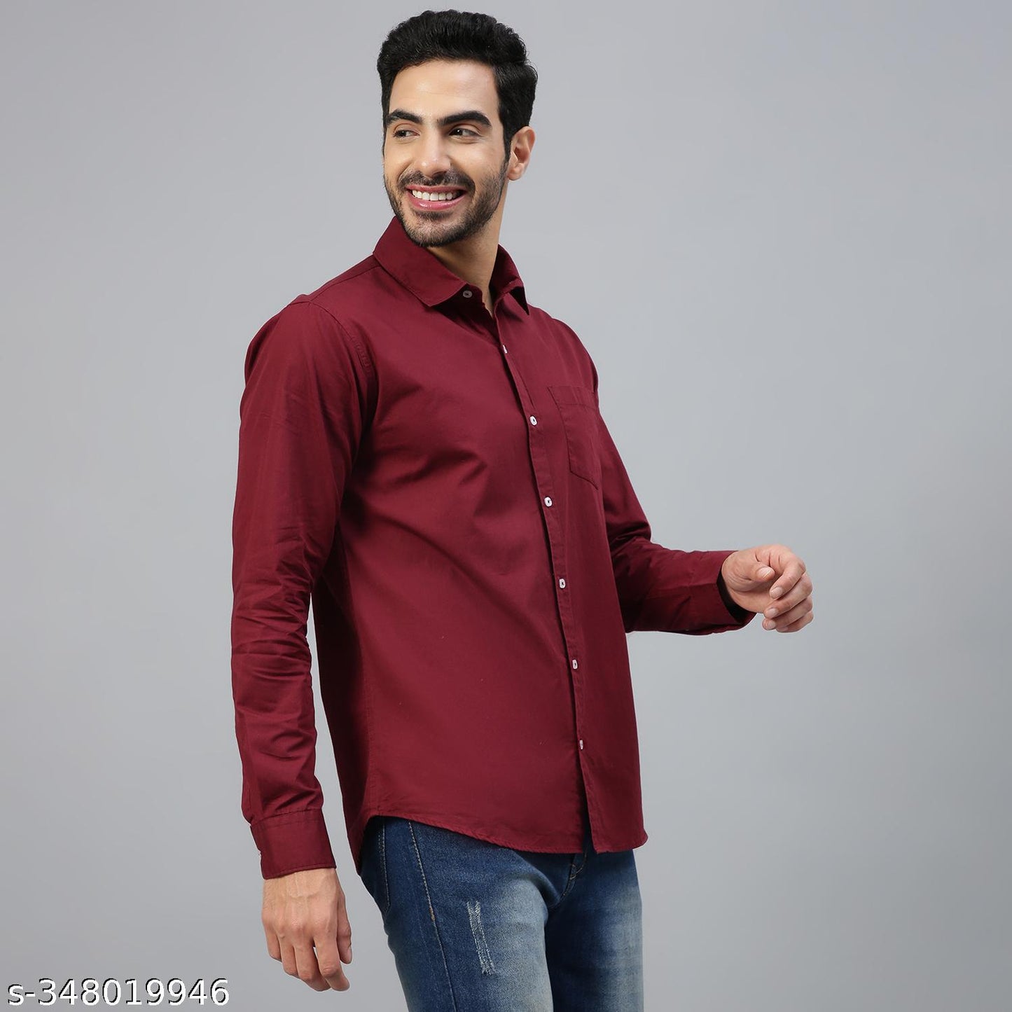 FTX Men's Solid Regular Maroon Shirts